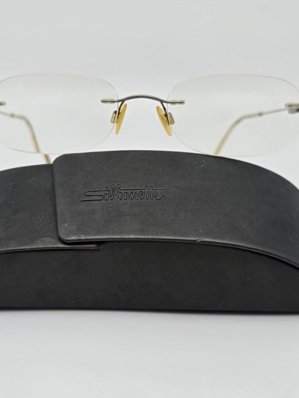 Silhouette 7534 40 6086 Golden Silver Rimless Eyeglasses Frame w/ Case Austria